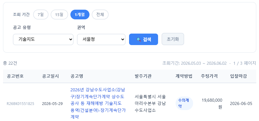 이메일 입찰알림 예시